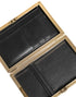 Dolce & Gabbana Black Leather Gold Frame Clutch Evening Party Purse Bag